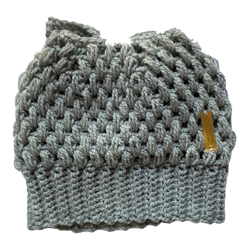 Handmade Horsetail Womens Knitted Beanie - Picture 8 of 10